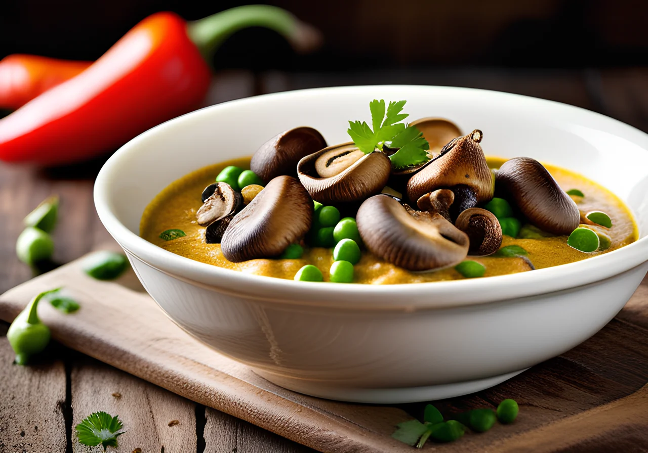 Mushroom Curry with Peas and Coriander