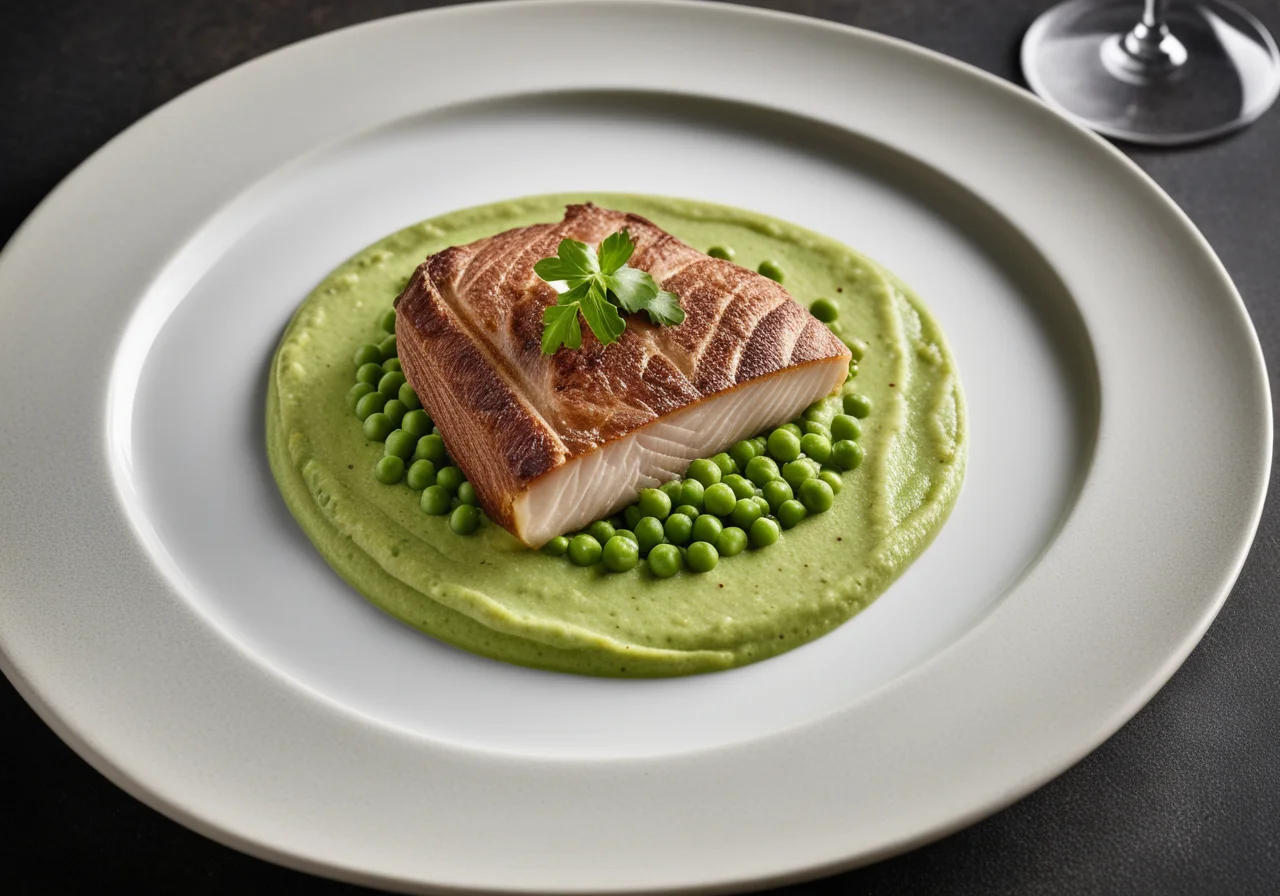 Plaice Fillet on Pea Puree