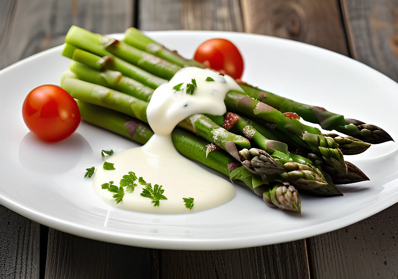 Green Asparagus with Cream Sauce