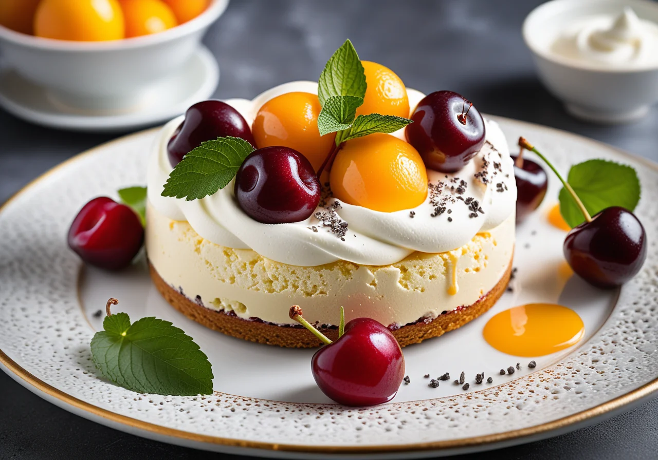 Cherry Vanilla Ice Cream Cake with Poppy Seeds