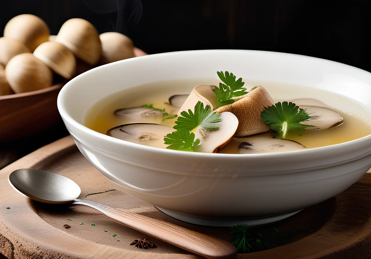 Clear Porcini Mushroom Soup