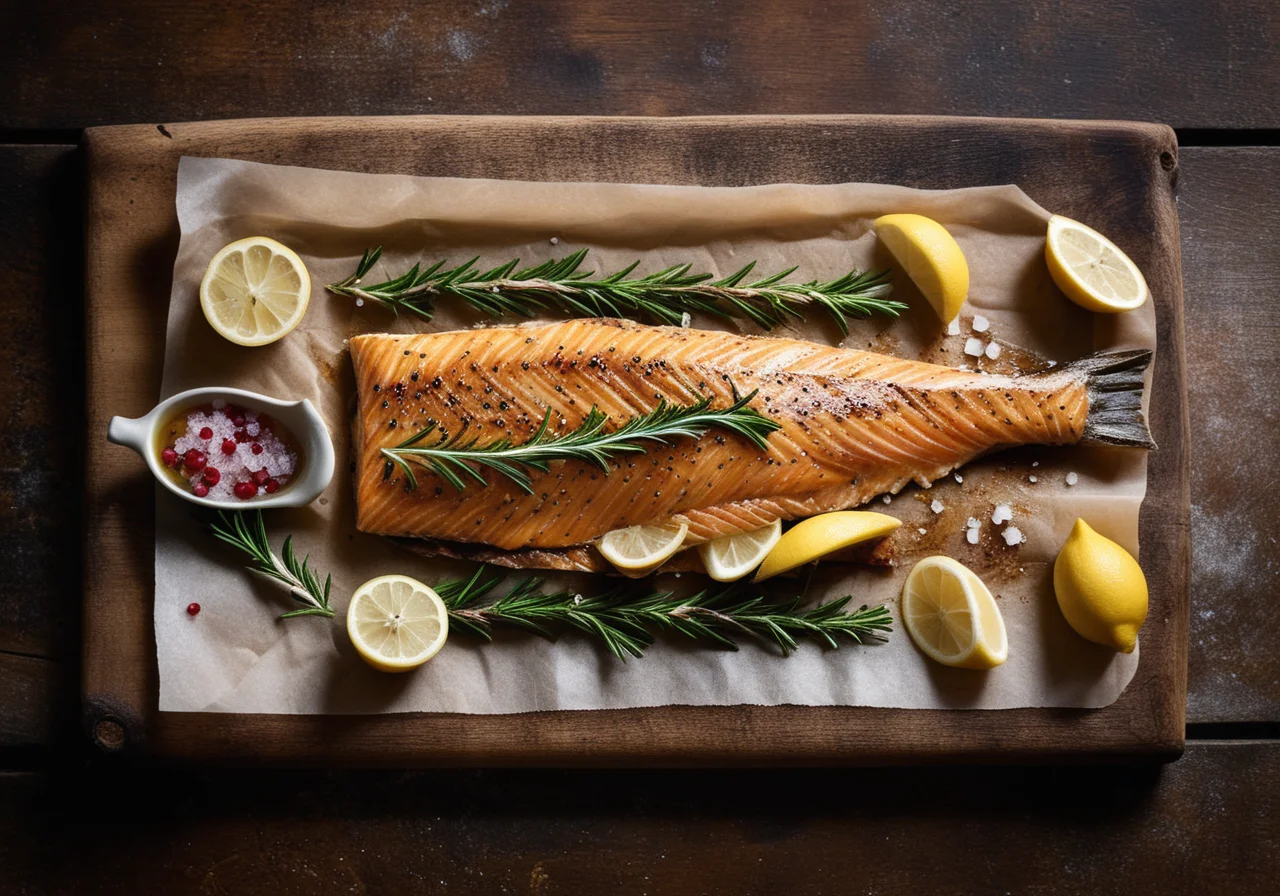 Trout in parchment paper
