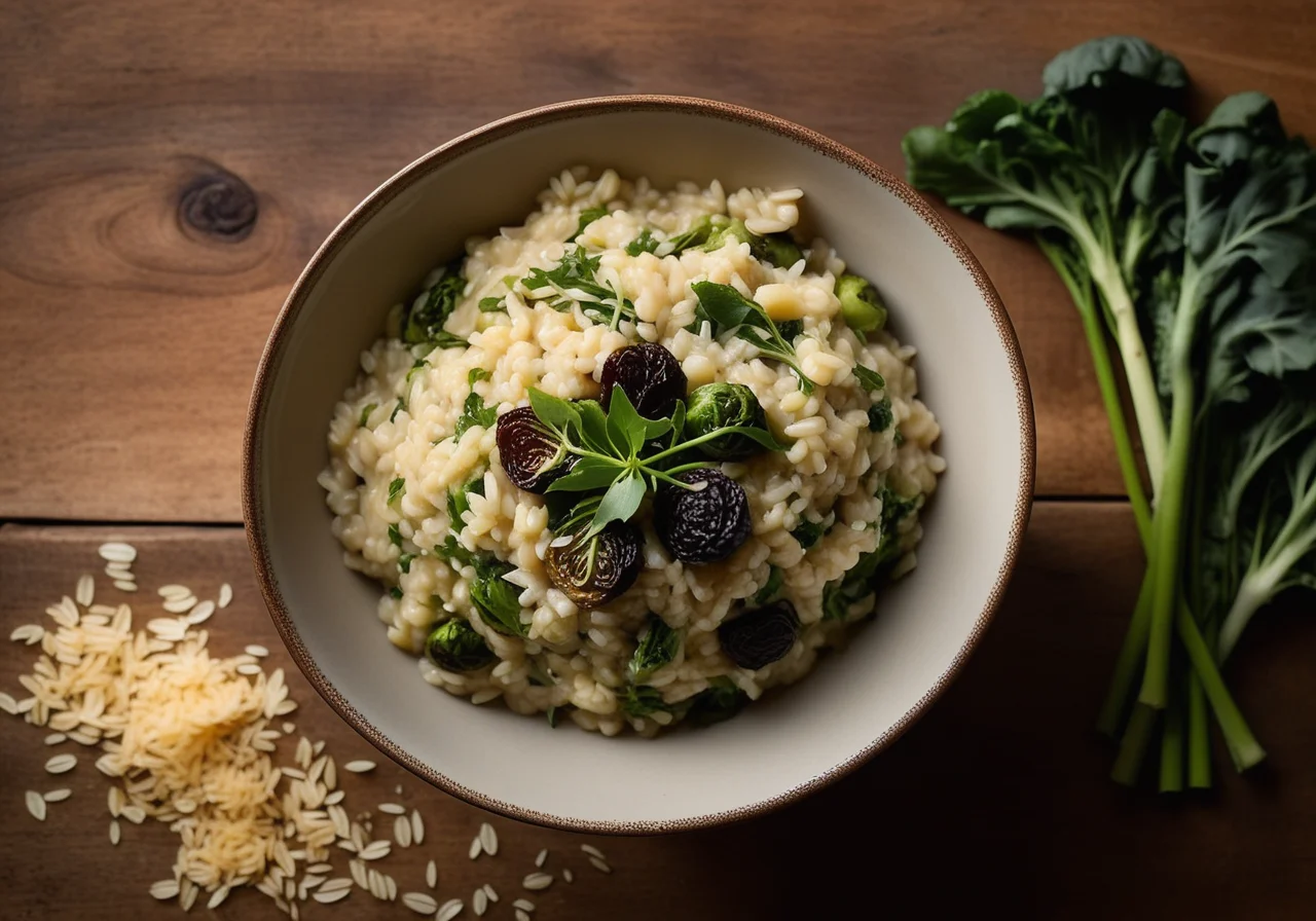 Pearl Barley Risotto with Brussels Sprouts