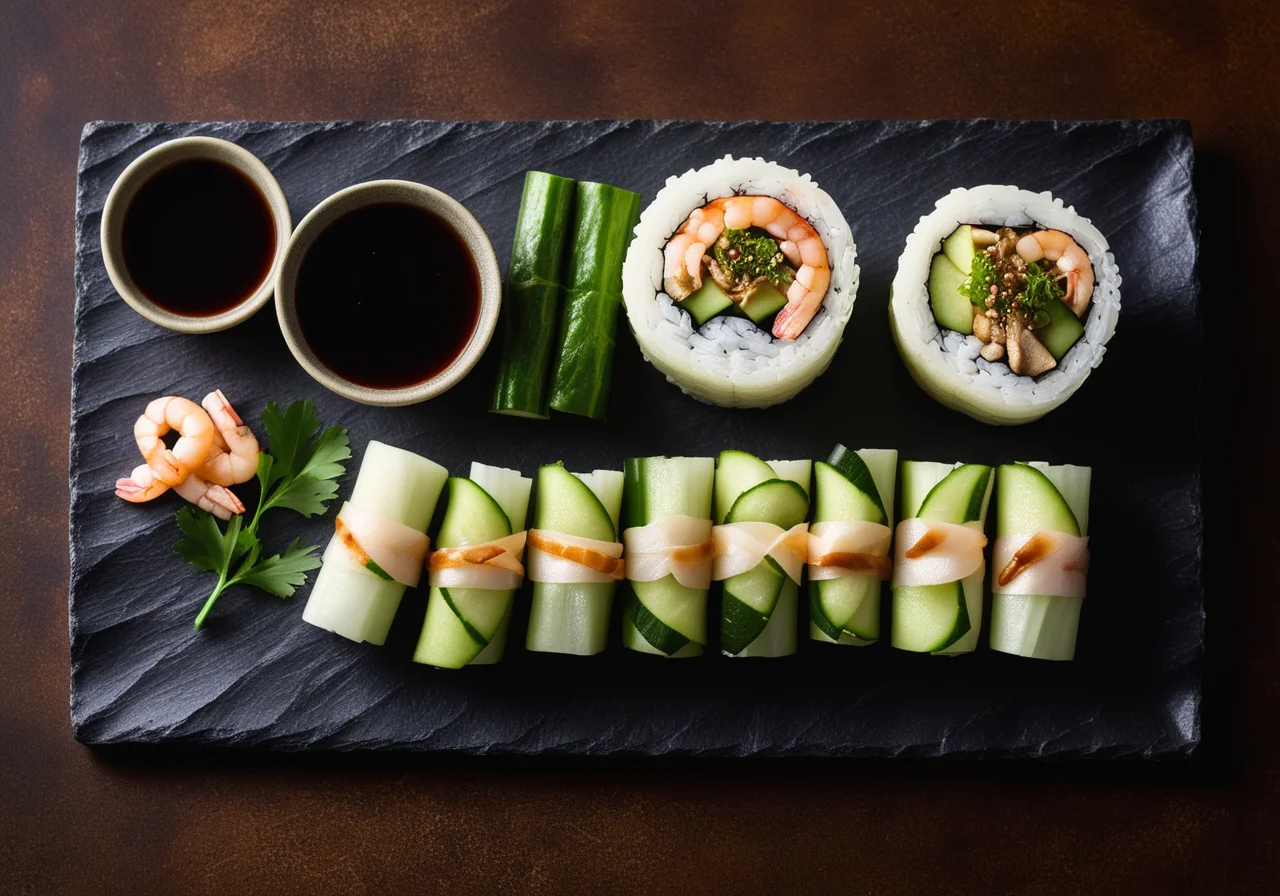 Sautéed Fondue with Chinese Cabbage Sushi Rolls