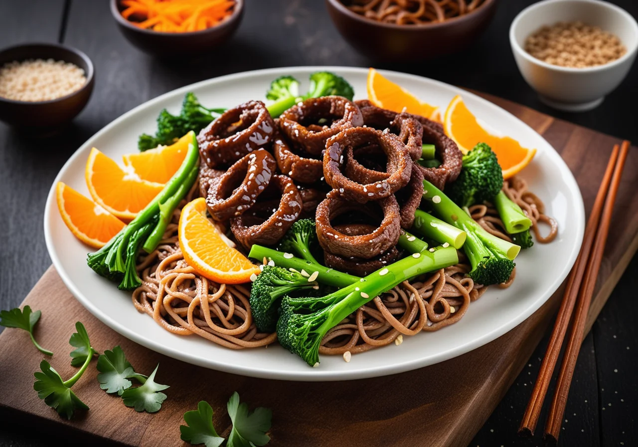 Stir‑Fried Beef with Vegetables and Noodles