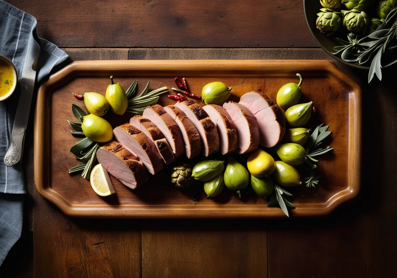 Salmon‑Sage Chili Butter Pork Tenderloin with Artichokes