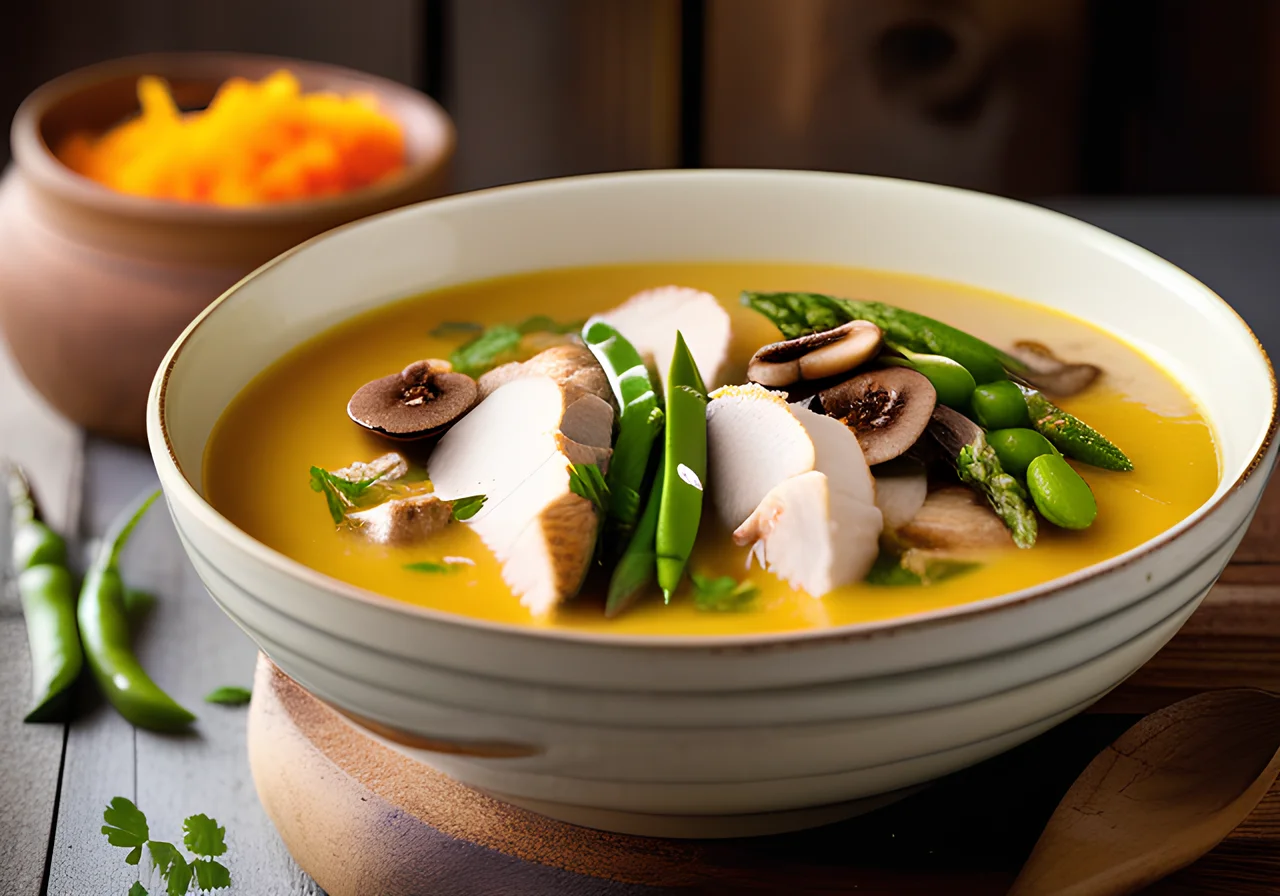 Sweet Potato Asparagus Soup with Chicken