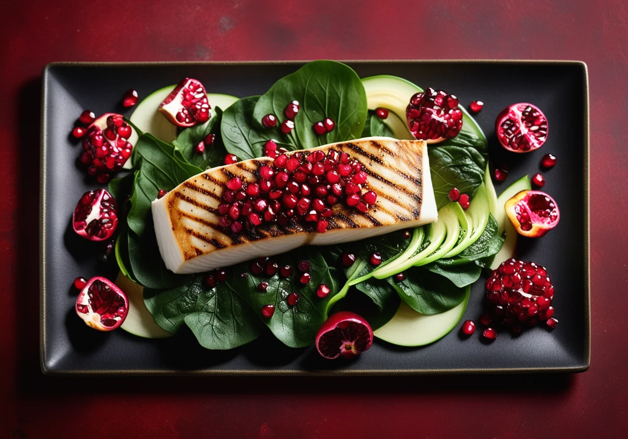 Grilled Pak Choi with Fish Steaks