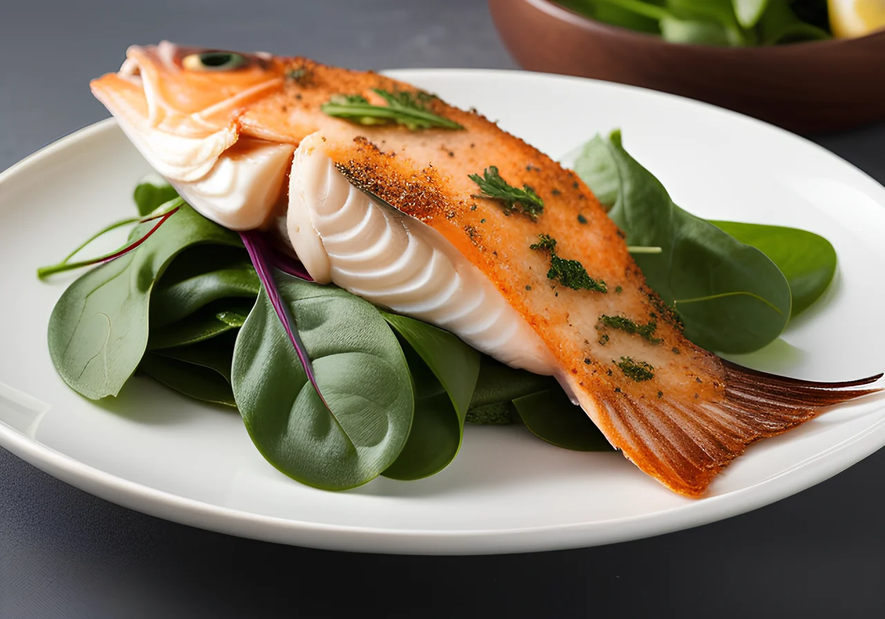 Baked Fish with Spinach