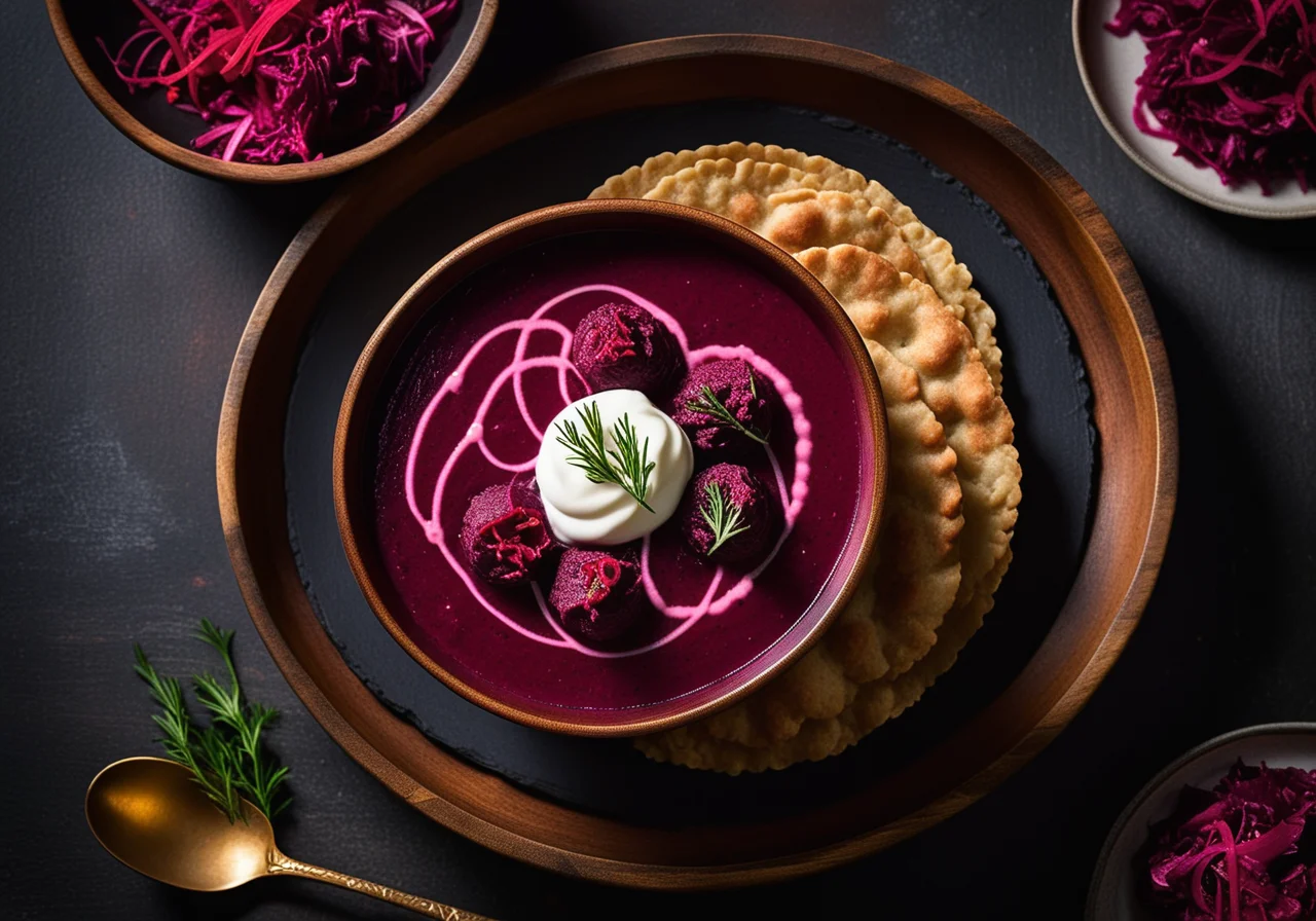 Beetroot Soup with Dumplings