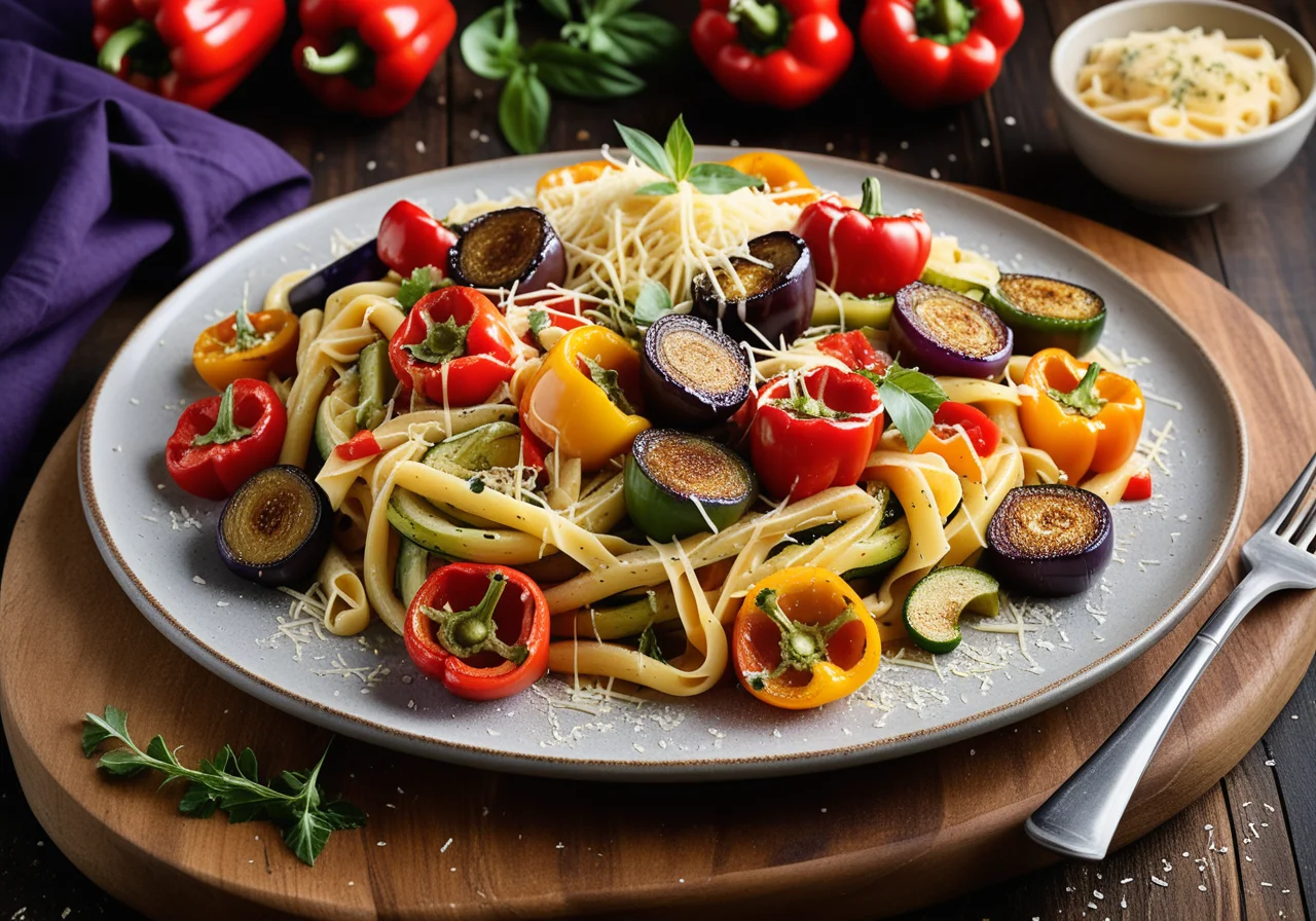 Pasta with Pan-Grilled Vegetables