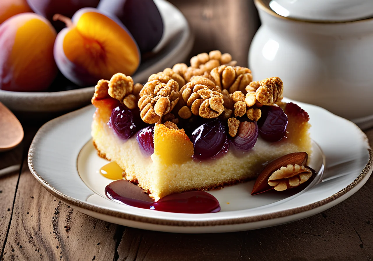 Almond Plum Cake with Crumble