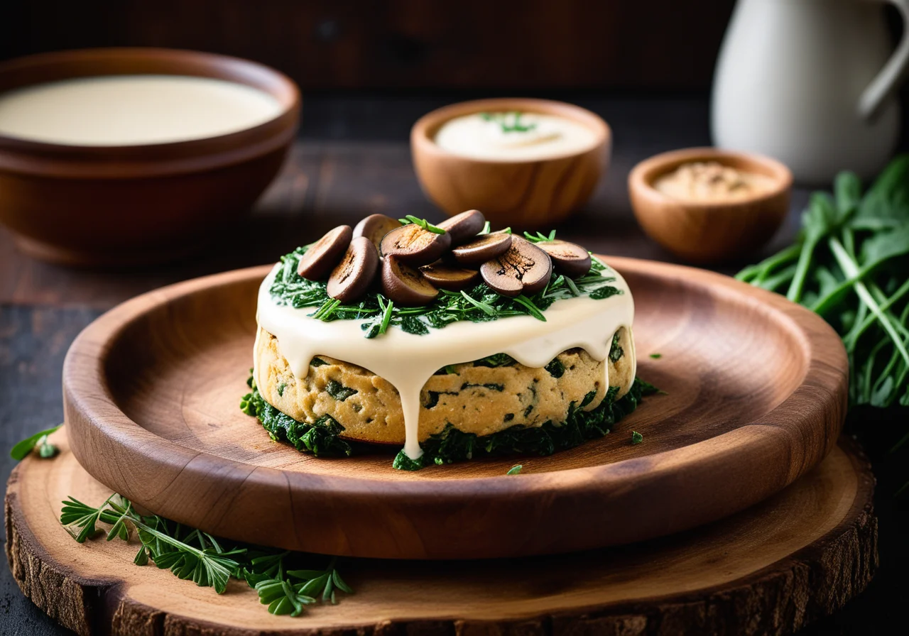 Spinach-Mushroom Timbales