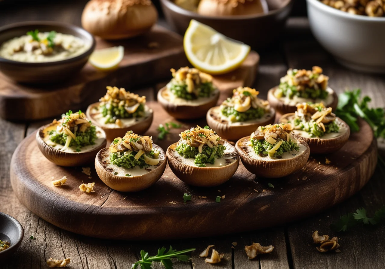 Mushrooms with Crab Salad Filling