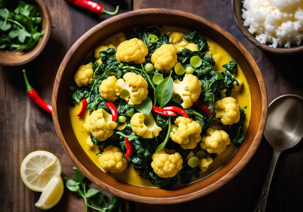 Pea, Cauliflower and Spinach Curry