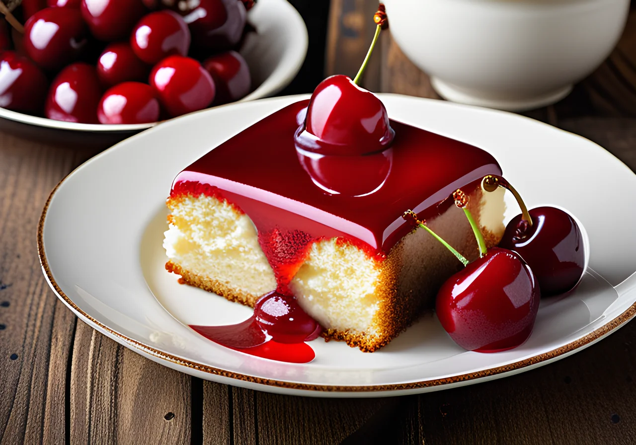 Cherry Cake with Quark Topping