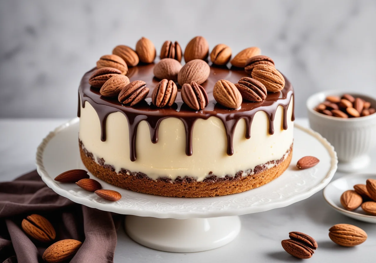 Cream Cake with Whiskey and Almonds