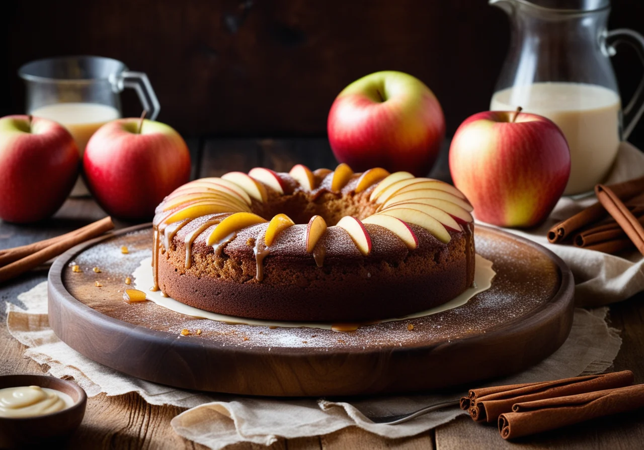 Submerged Whole Wheat Apple Cake