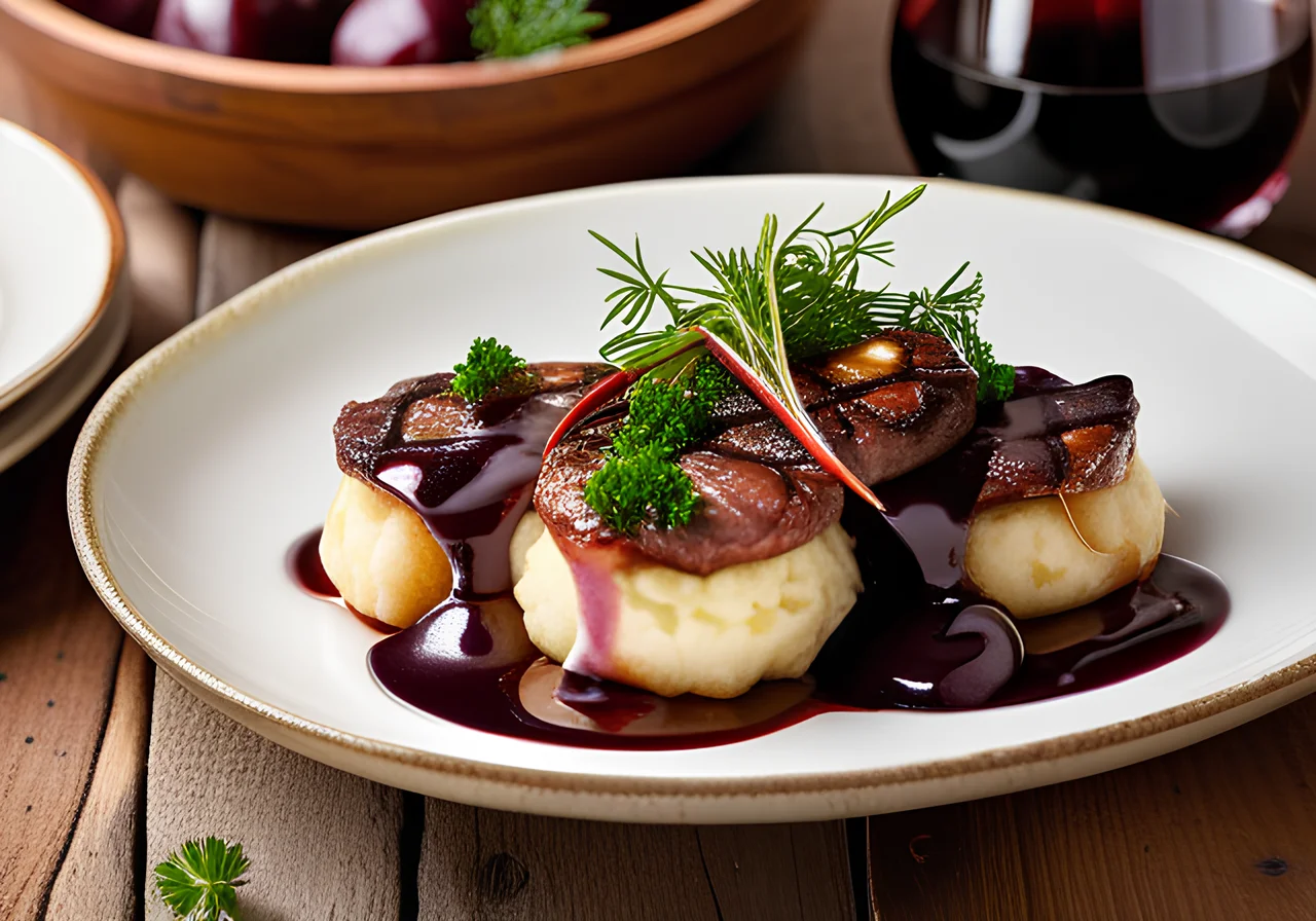 Venison Tenderloin with Pretzel Dumplings
