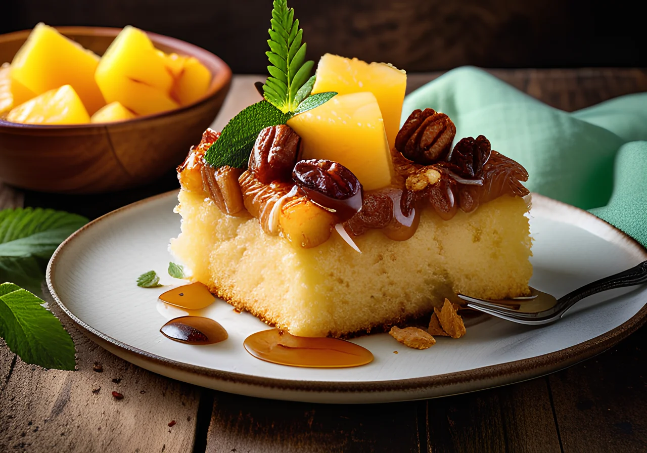 Coconut Pineapple Cake with Dates