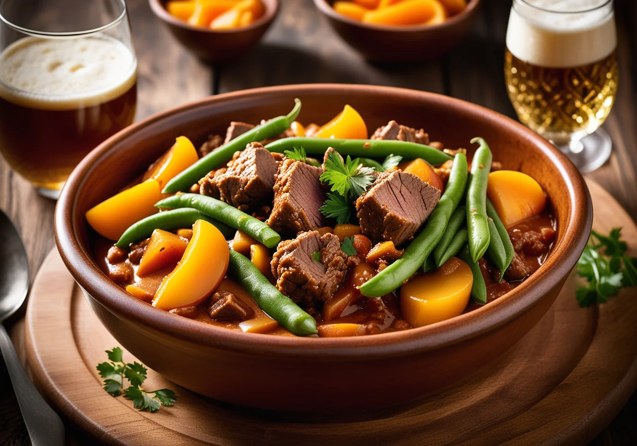 Lamb Goulash with Beer Sauce and Beans