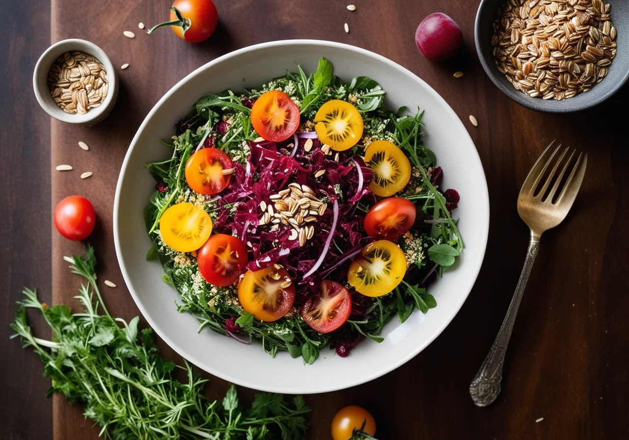 Wild Herb Salad with Tomatoes and Radicchio