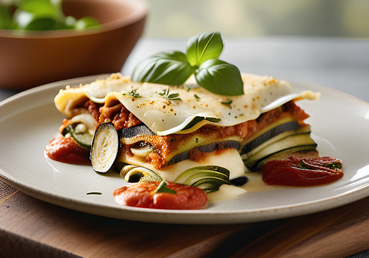 Vegetable Lasagna with Mozzarella