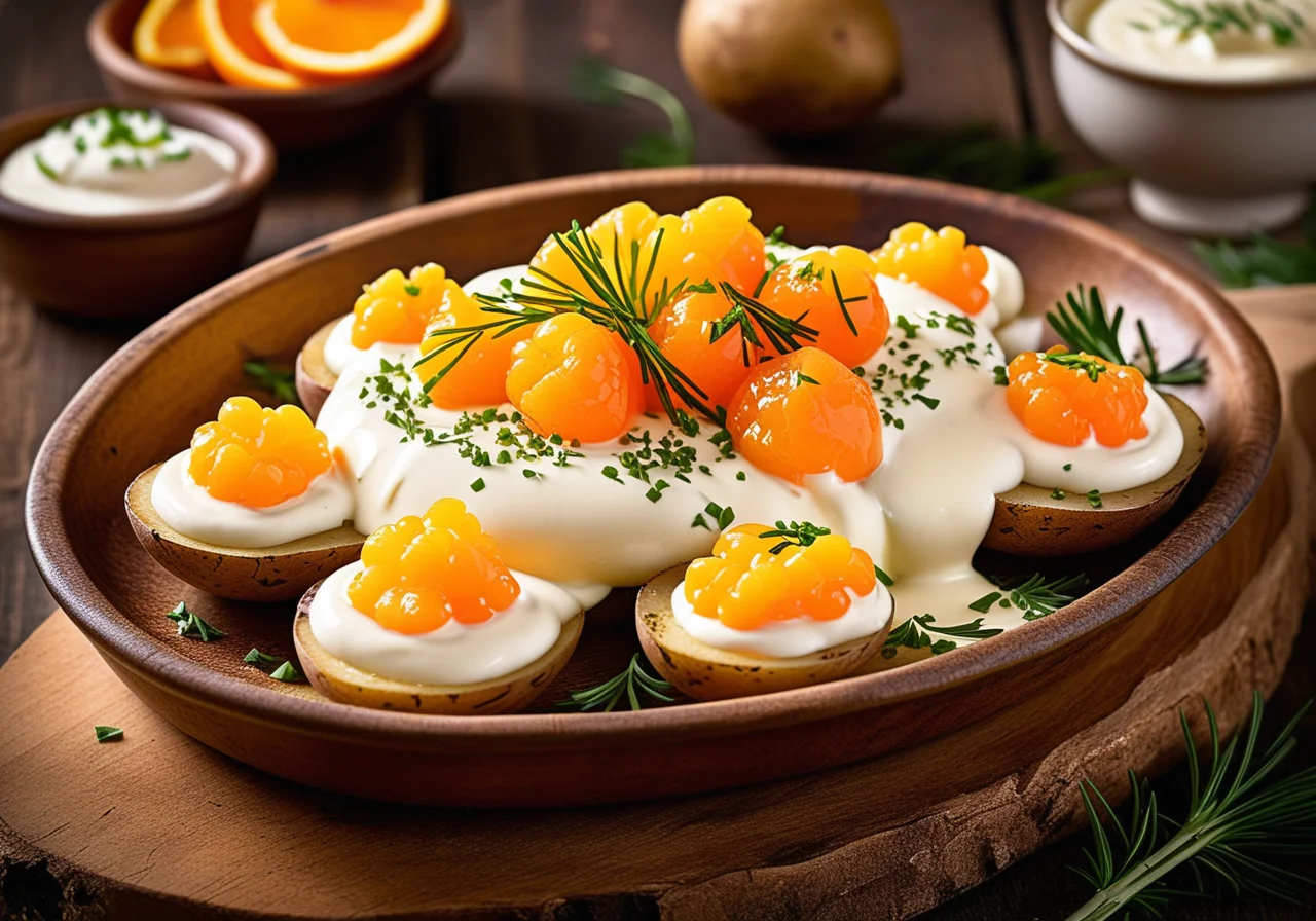 Potato with Caviar and Sour Cream