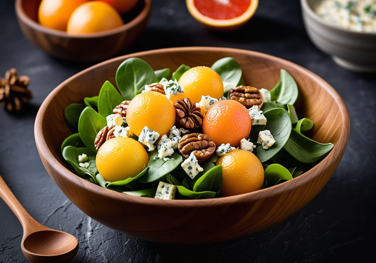 Salt with Blue Cheese, Nuts and Grapefruit