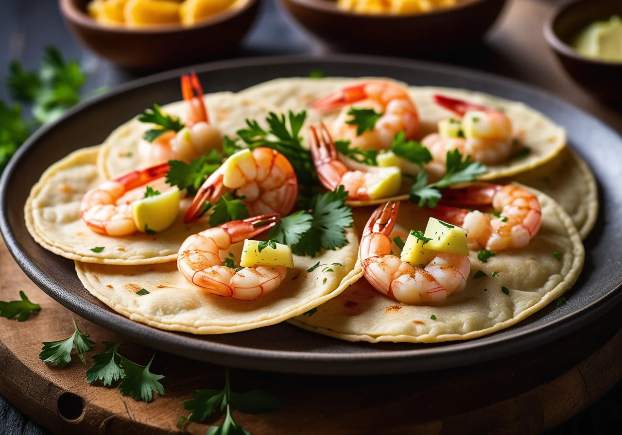 Shrimp Tortillas with Chickpea Flour