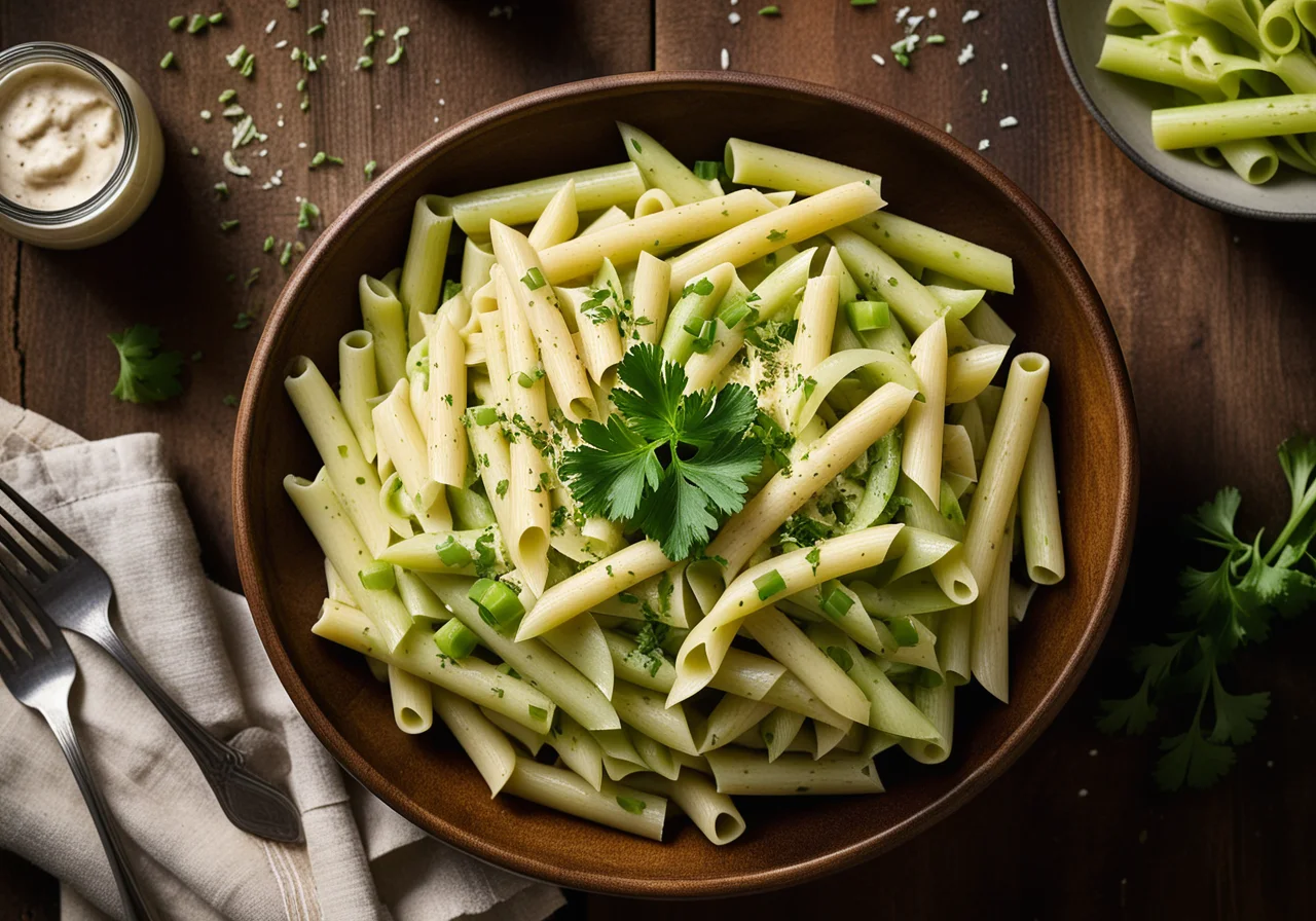Celery Pasta Sauce with Horseradish