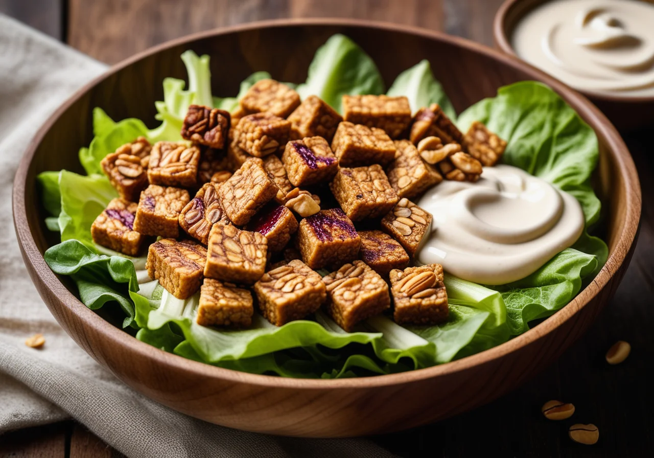 Tempeh with Salad