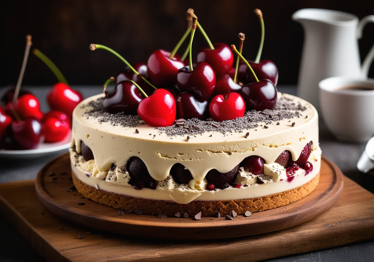 Cherry Ice Cream Cake