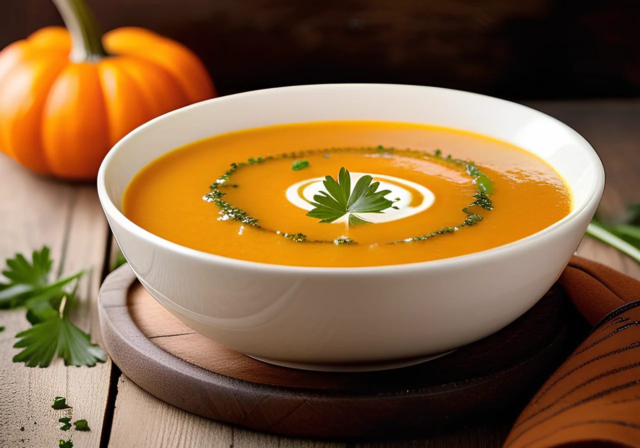 Pumpkin Cream Soup with Herbs