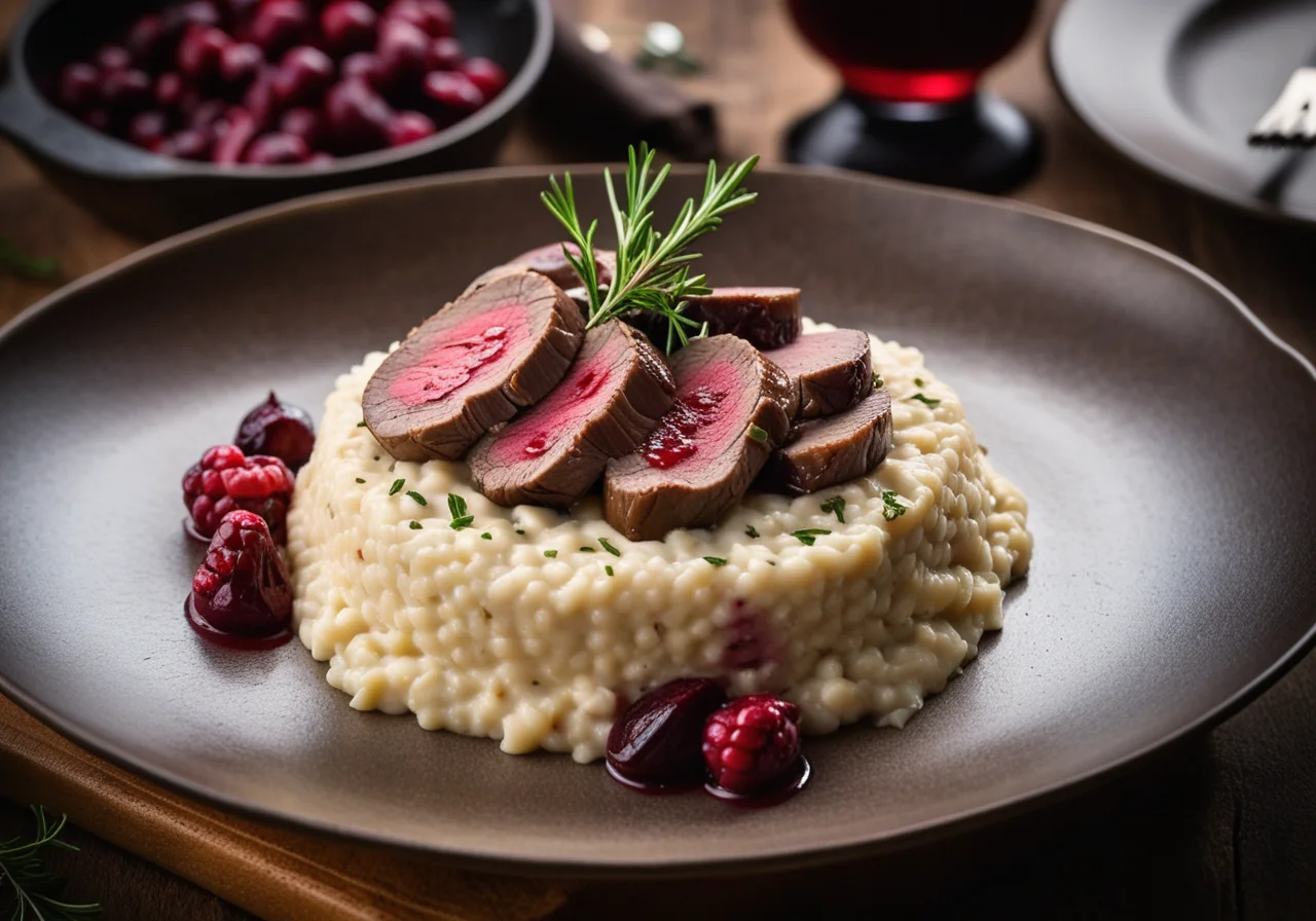 Filet of Wild Hare with Burgundy Risotto