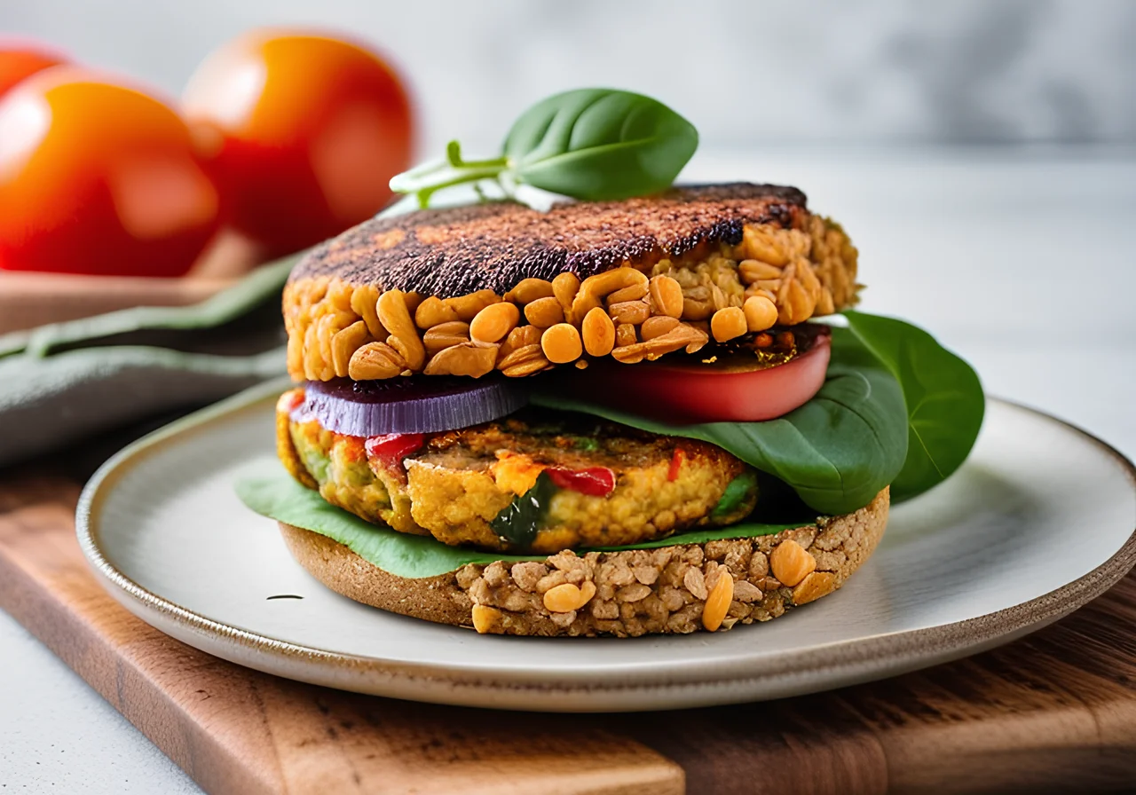 Vegan Chickpea Patty Burger