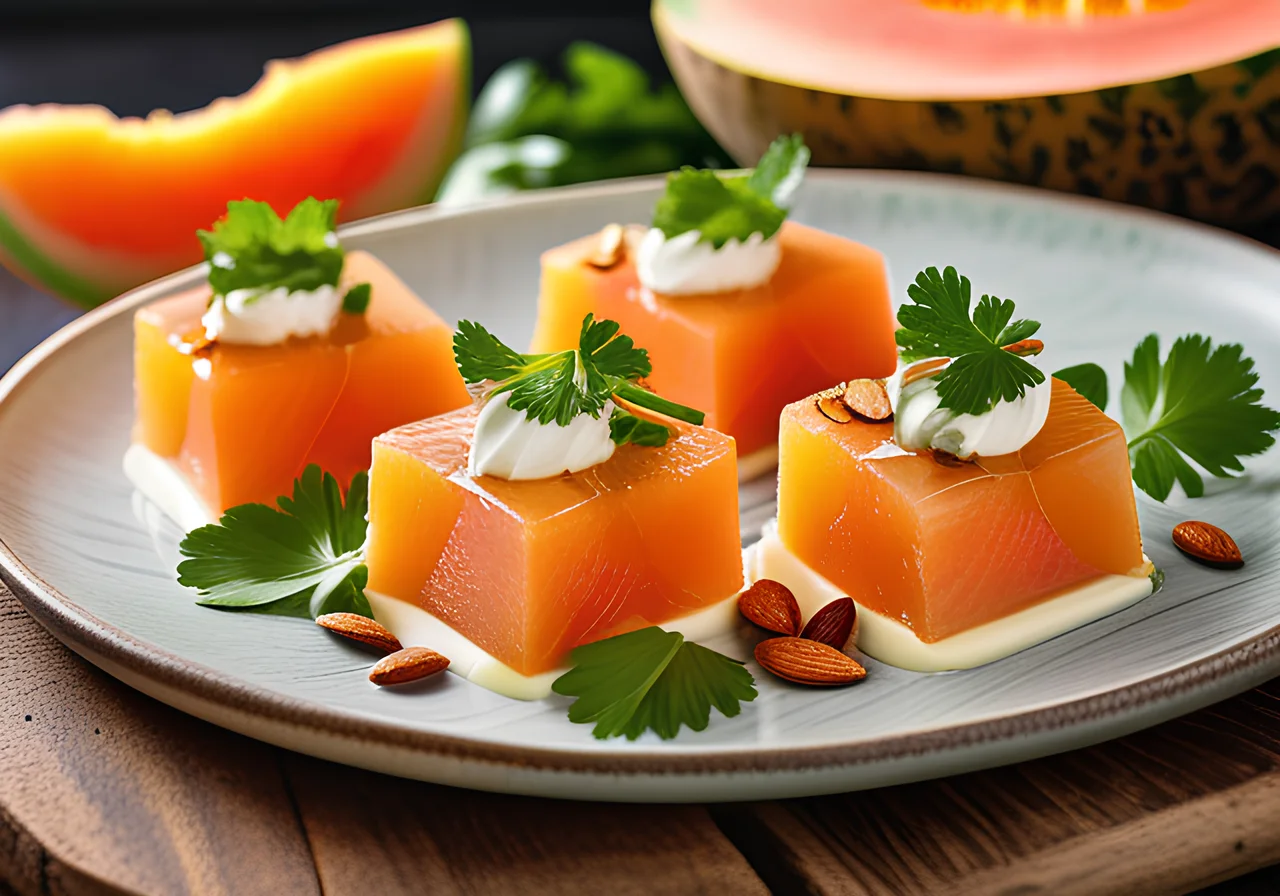 Melon Salad on Cream Cheese