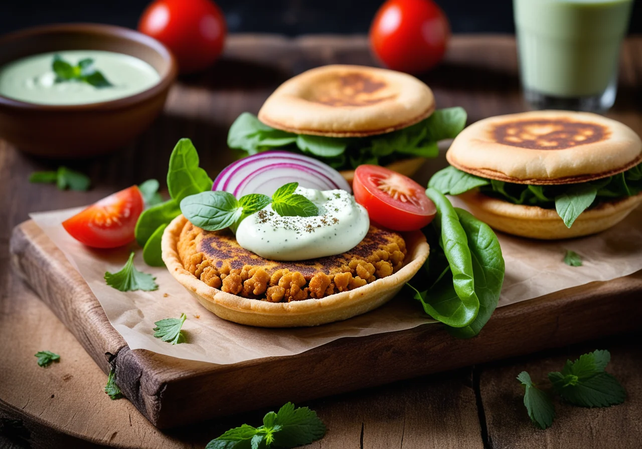 Pita Burger with Chickpeas