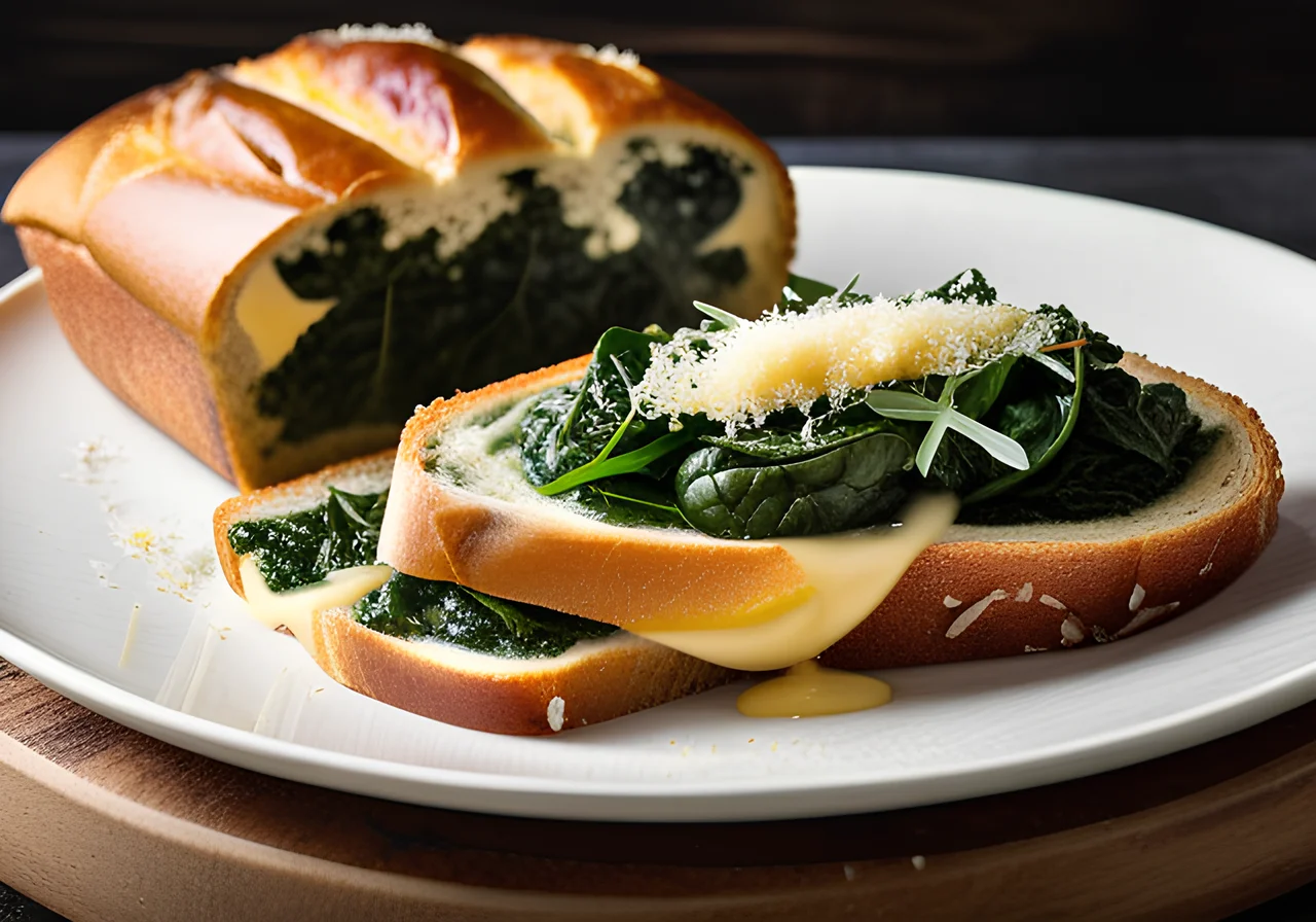 Spinach and Cheese Filled Yeast Bread