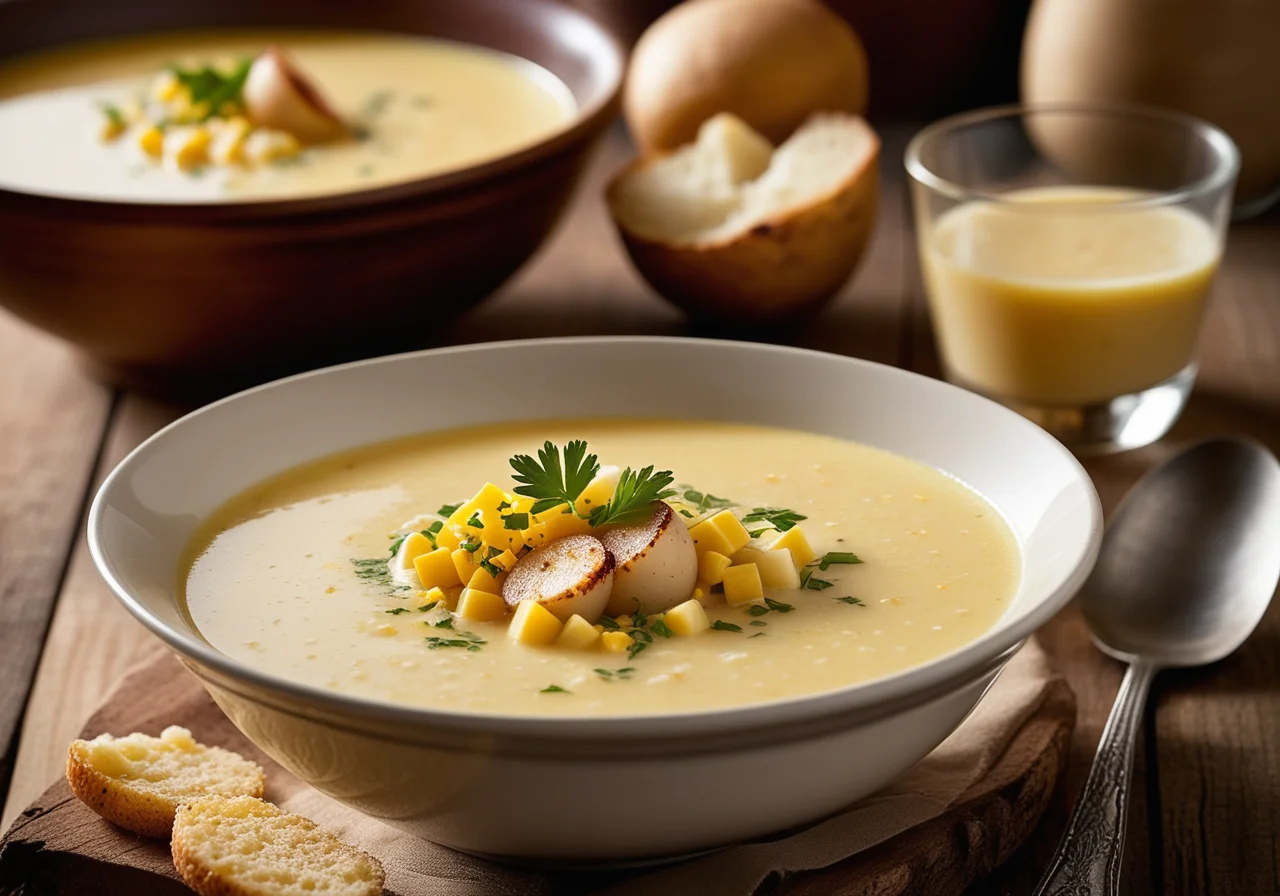 Corn Soup with Seafood