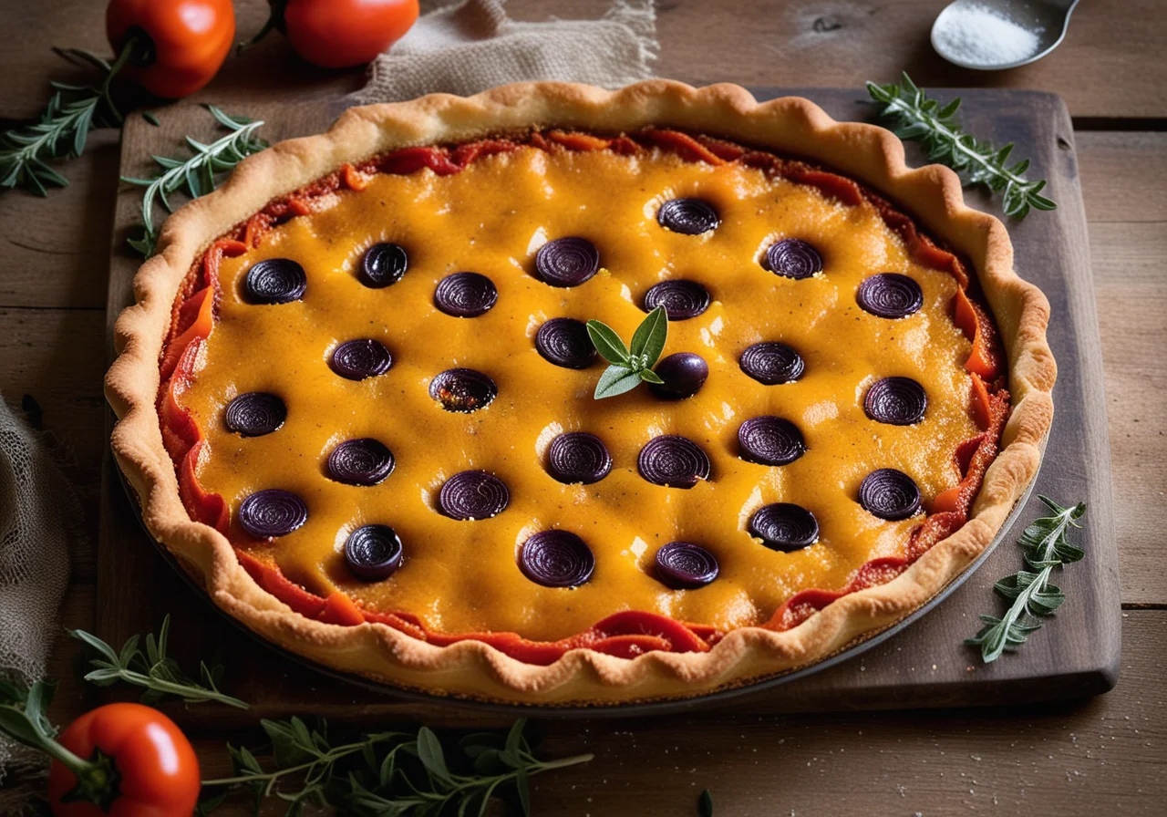Paprika Tart with Olives