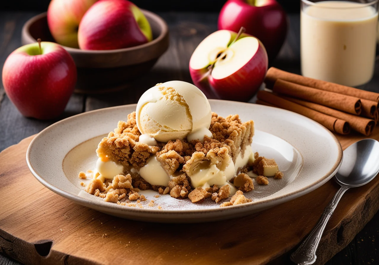 Apple Crumble with Vanilla Ice Cream
