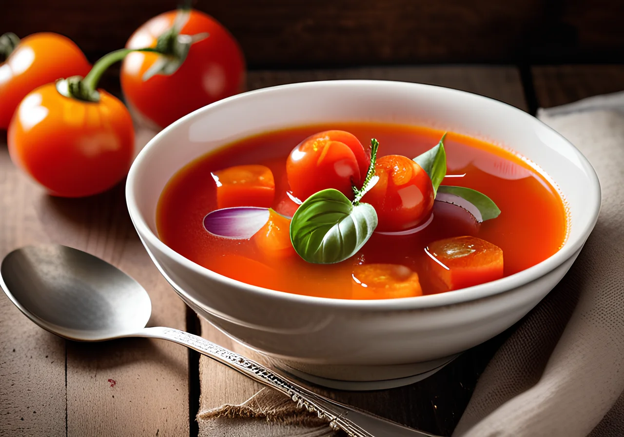 Tomato Broth with Vegetables