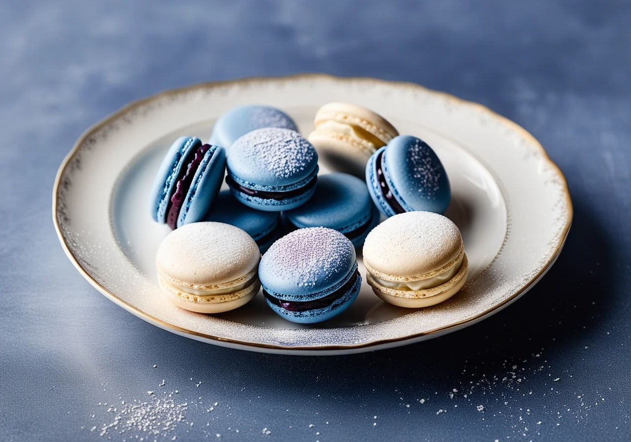 Macarons with Blueberries