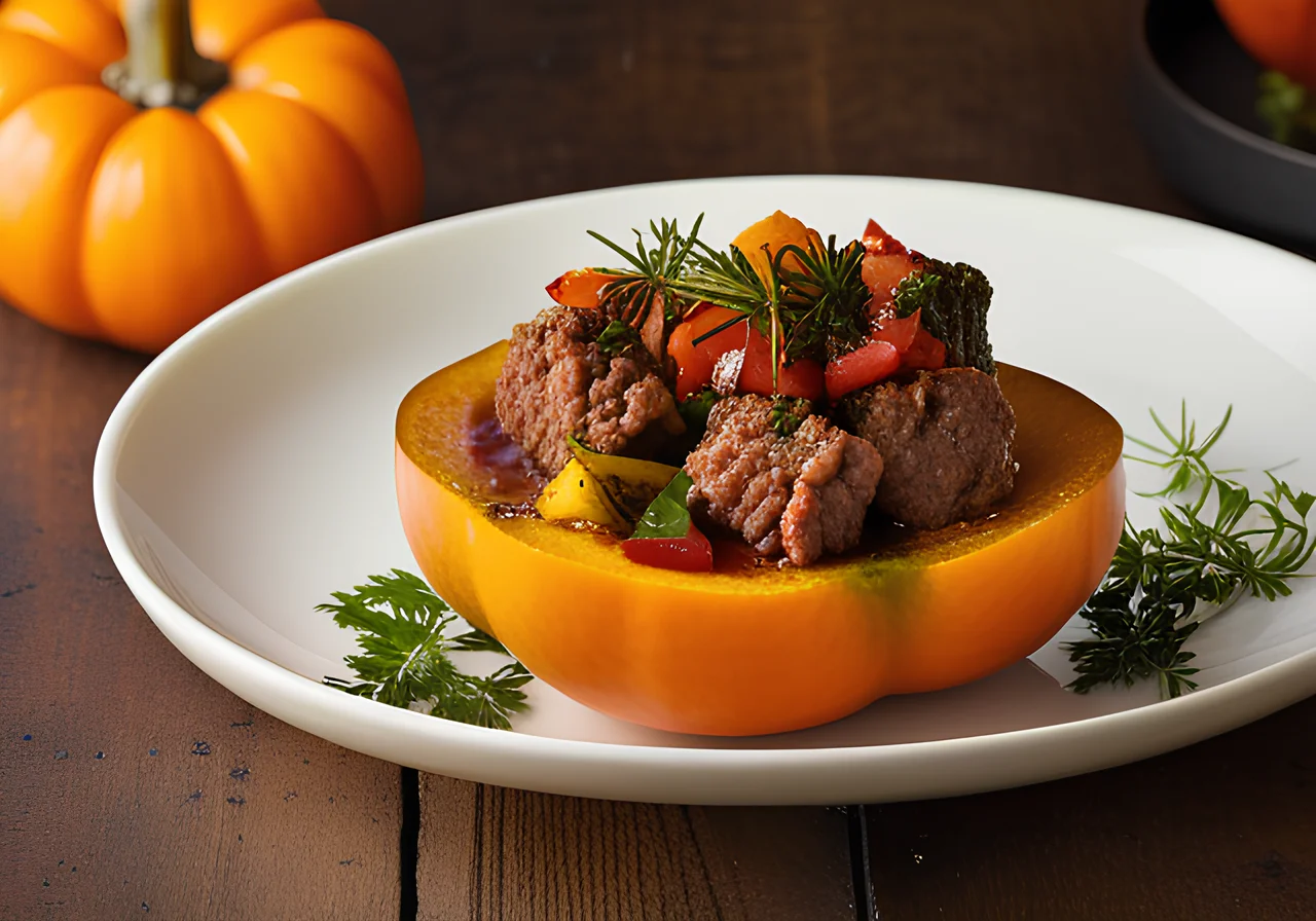 Mini Pumpkins with Ground Meat Filling