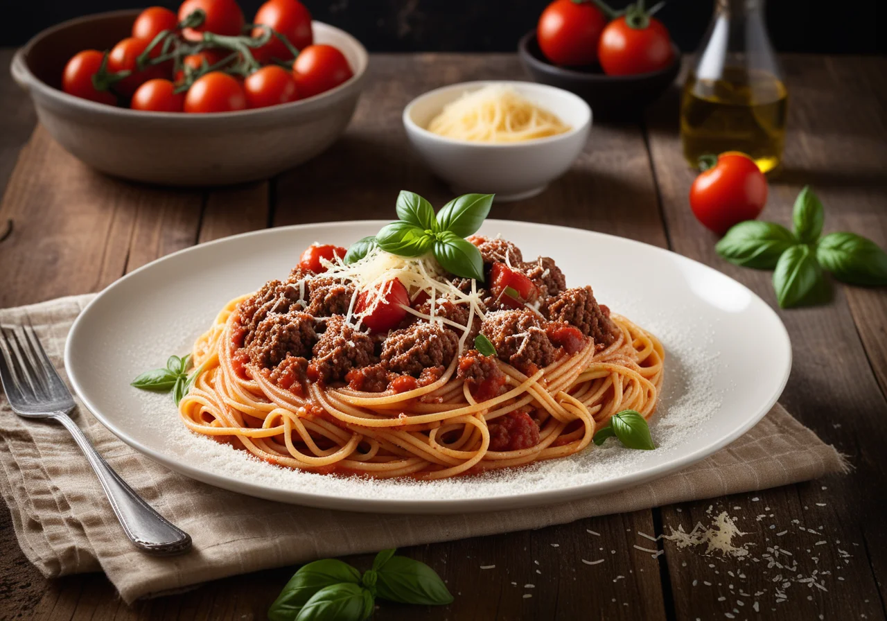 Pasta with Ground Meat Sauce