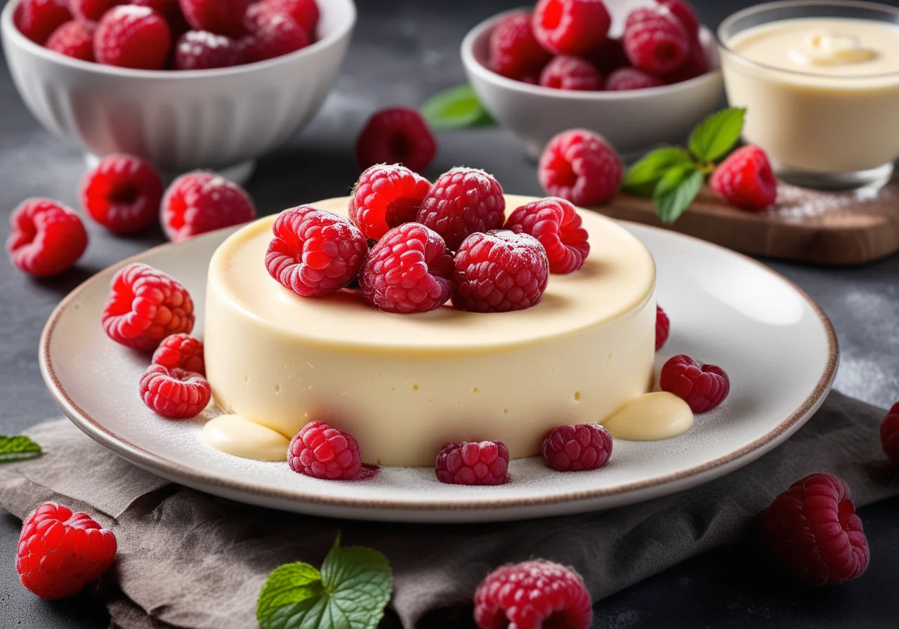 Cheese Cream with Raspberries