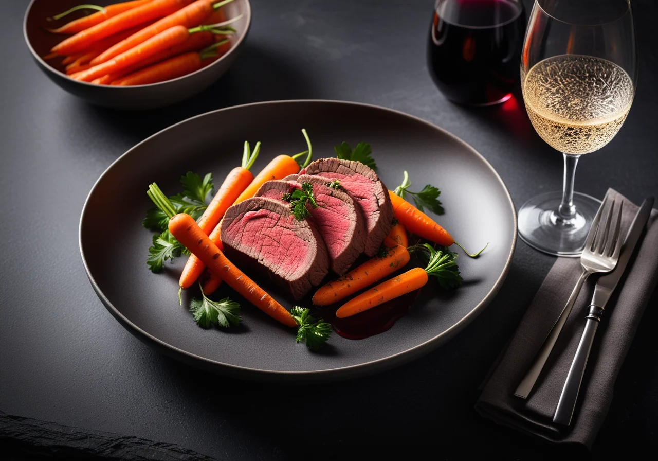 Beef Fillet with Creamy Red Wine Sauce