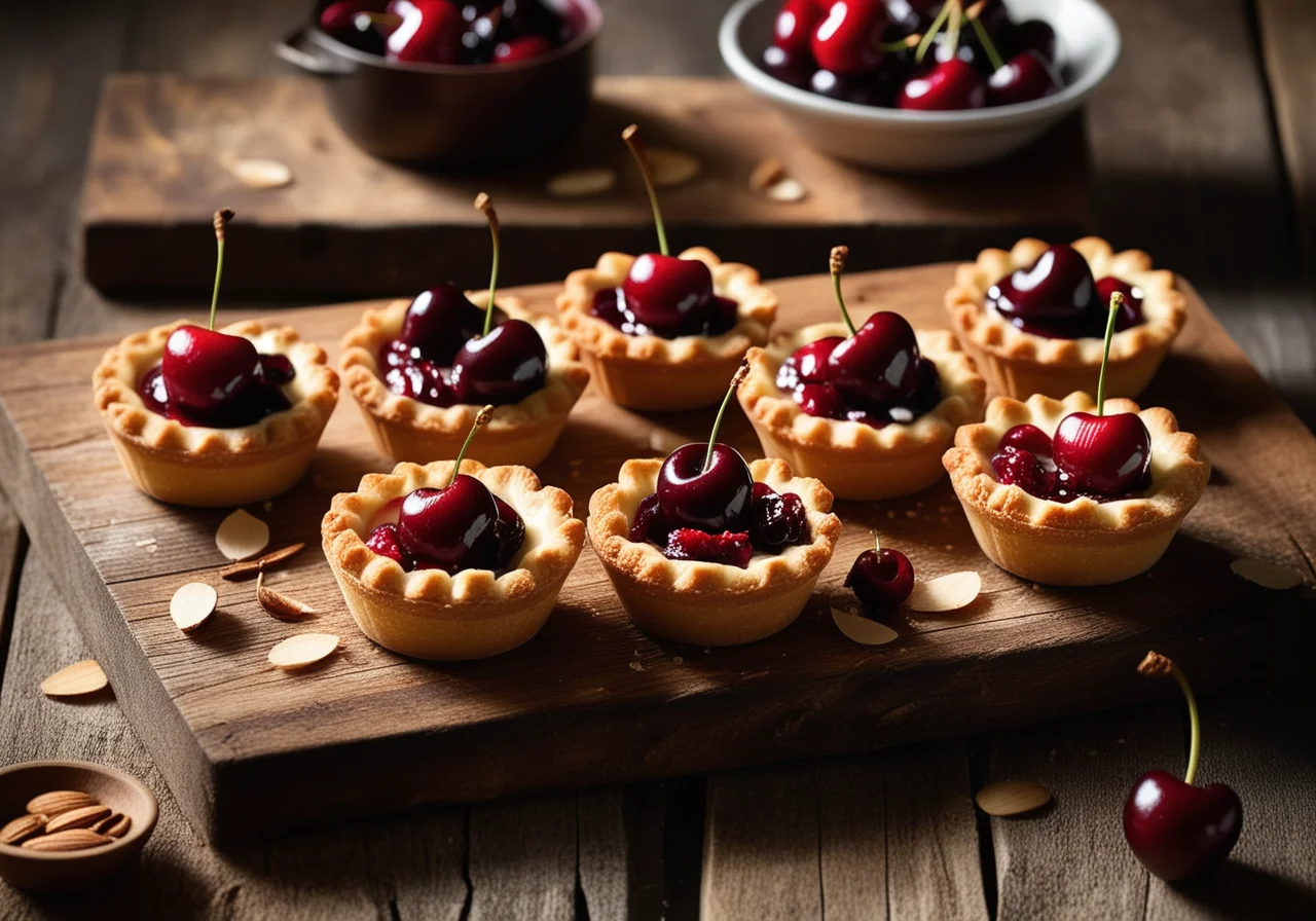 Vanilla Cherry Tartlets with Almonds