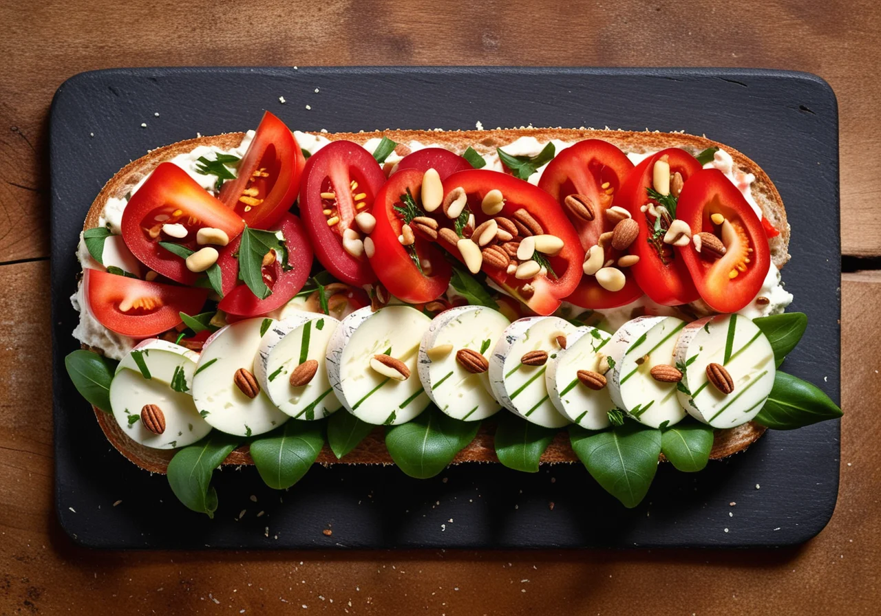 Open Sandwiches with Cottage Cheese and Turkey